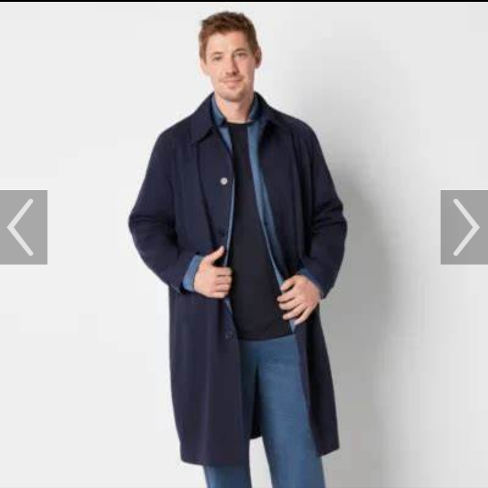 Stylus X LaDarius Campbell Mens Ultra Lightweight Trench Coat, X-large, Blue